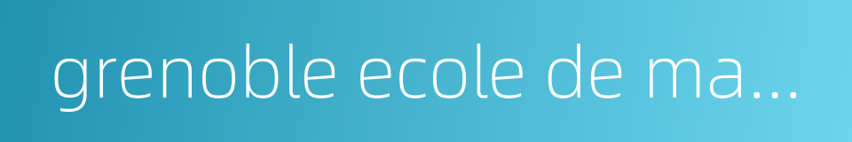 grenoble ecole de management的同义词
