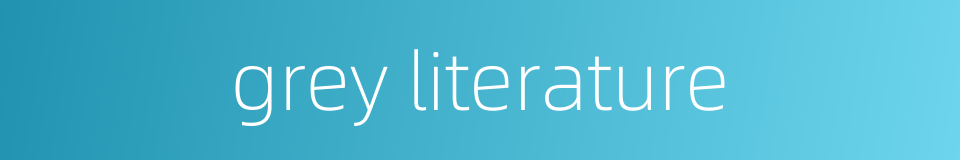 grey literature的同义词