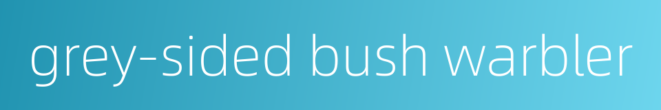 grey-sided bush warbler的同义词