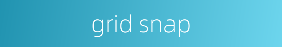 grid snap的同义词