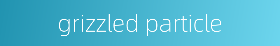 grizzled particle的同义词