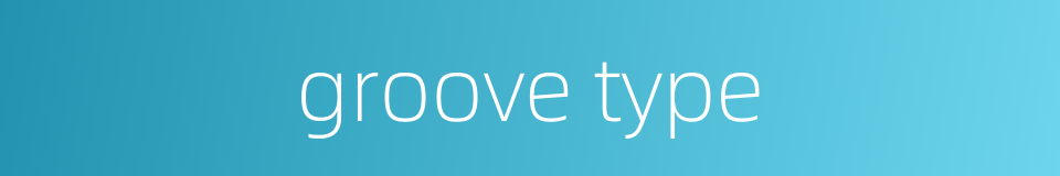 groove type的同义词