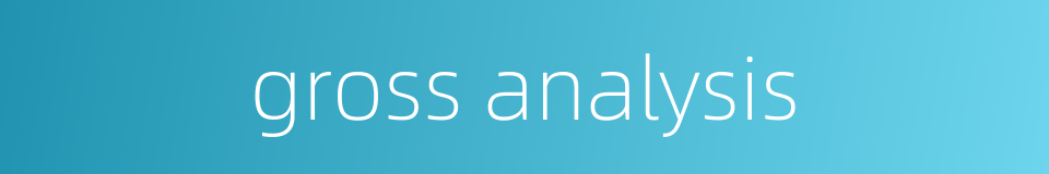 gross analysis的同义词