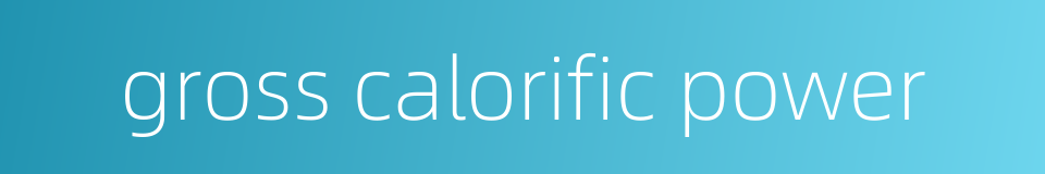 gross calorific power的同义词