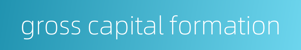 gross capital formation的同义词