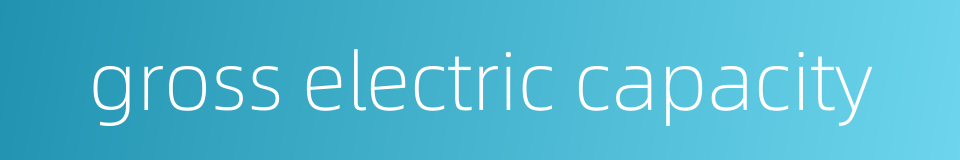 gross electric capacity的同义词