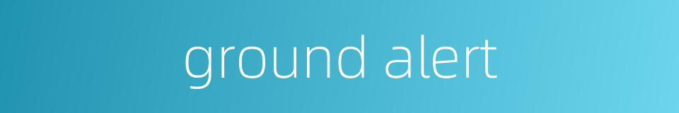 ground alert的同义词