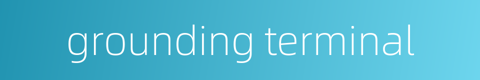 grounding terminal的同义词