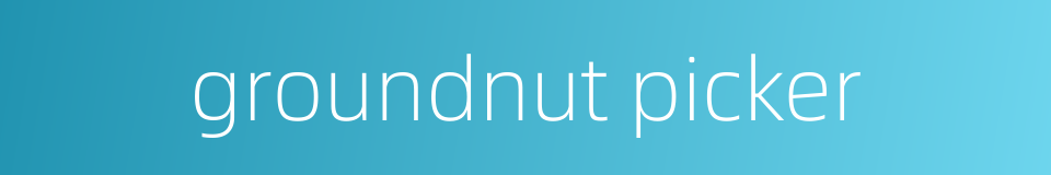 groundnut picker的同义词