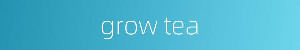 grow tea的同义词