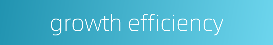 growth efficiency的同义词