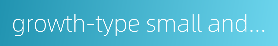 growth-type small and medium-sized enterprise的同义词