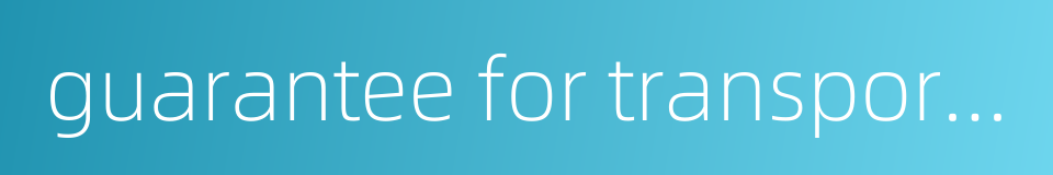 guarantee for transportation的同义词