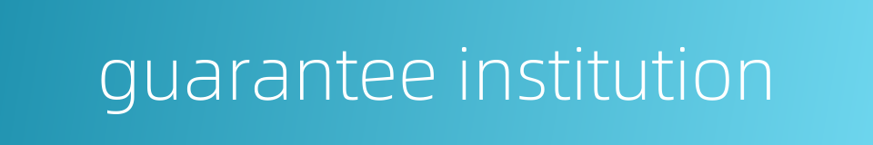 guarantee institution的同义词