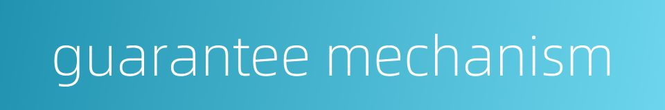 guarantee mechanism的同义词