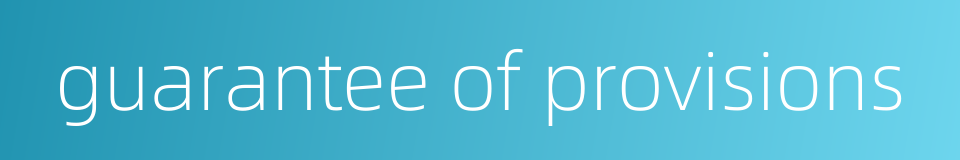 guarantee of provisions的同义词