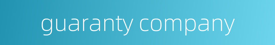 guaranty company的同义词