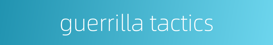 guerrilla tactics的同义词