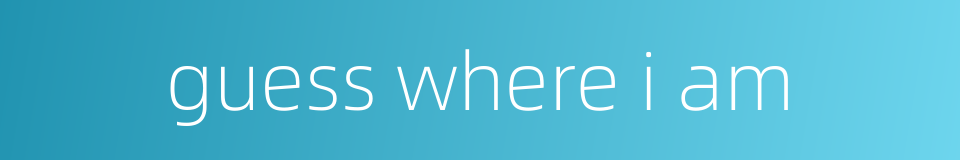 guess where i am的同义词