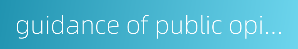 guidance of public opinion的同义词