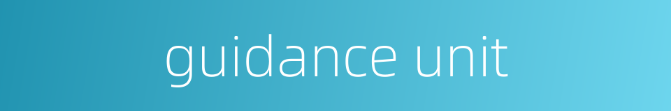 guidance unit的同义词