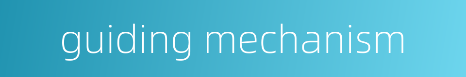 guiding mechanism的同义词