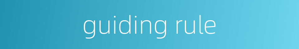 guiding rule的同义词
