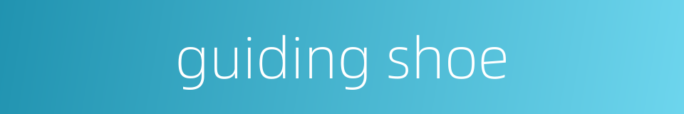 guiding shoe的同义词