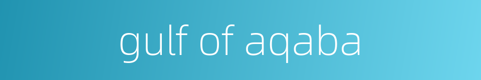 gulf of aqaba的同义词