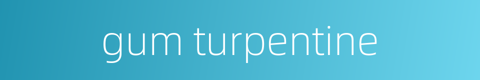 gum turpentine的同义词
