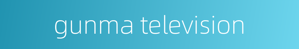 gunma television的同义词