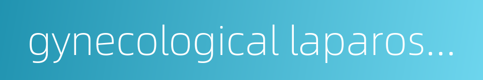 gynecological laparoscopic operation的同义词