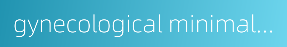 gynecological minimal invasive center的同义词
