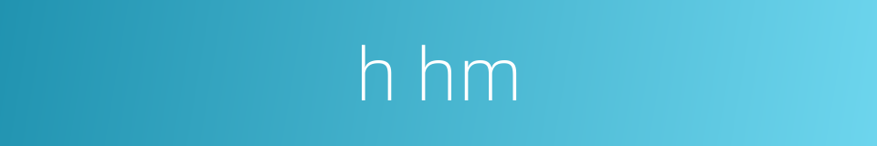 h hm的同义词