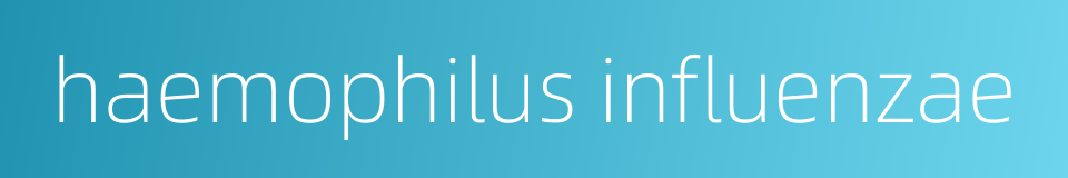 haemophilus influenzae的同义词