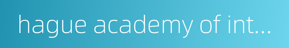 hague academy of international law的同义词