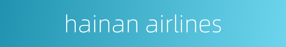 hainan airlines的同义词