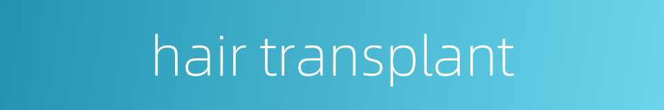 hair transplant的同义词