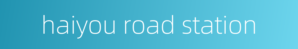 haiyou road station的同义词