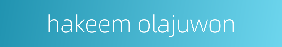 hakeem olajuwon的同义词