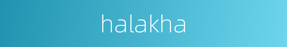 halakha的同义词