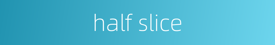 half slice的同义词