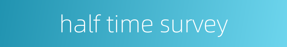 half time survey的同义词
