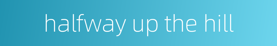 halfway up the hill的同义词