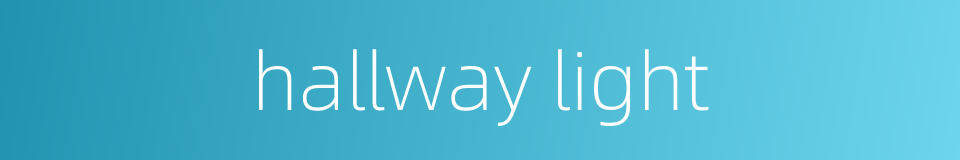 hallway light的同义词