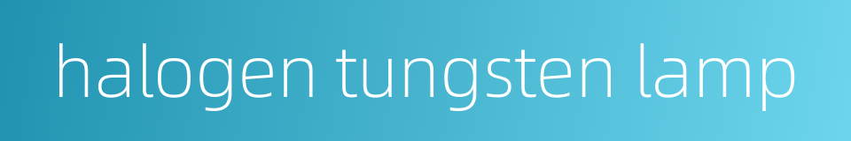 halogen tungsten lamp的同义词