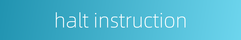 halt instruction的同义词