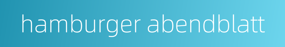 hamburger abendblatt的同义词