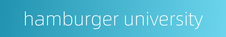 hamburger university的同义词