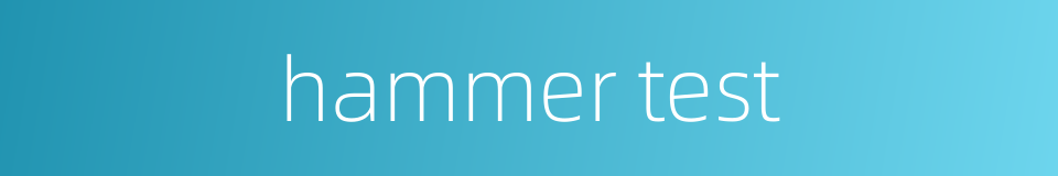 hammer test的同义词